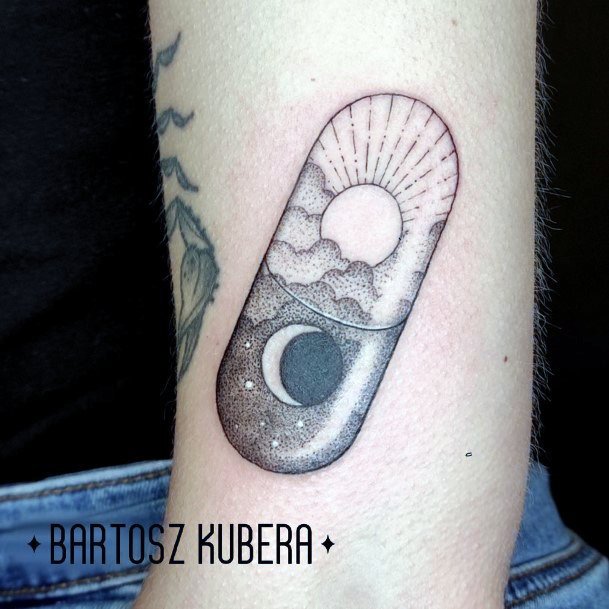 Awesome Pill Tattoos For Women