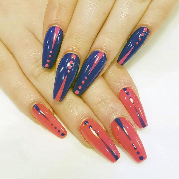 Awesome Pink And Purple Long Nails Cool Design For Women