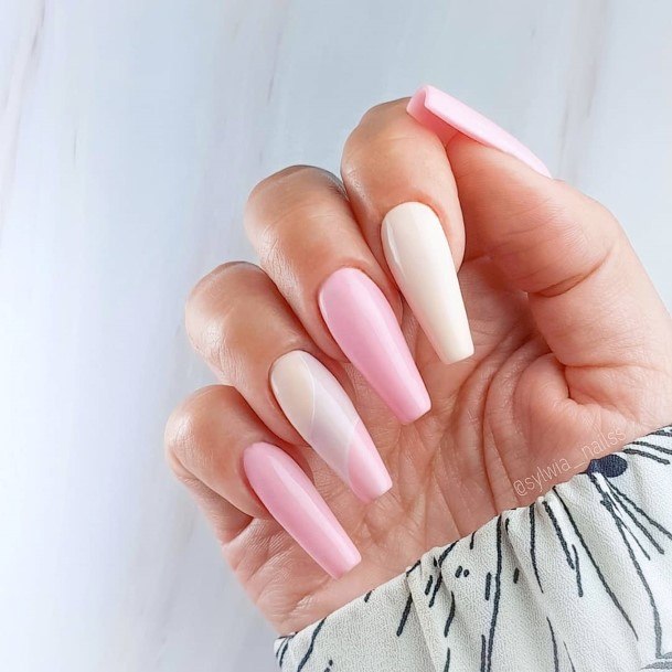 Awesome Pink Ombre Fingernails For Women