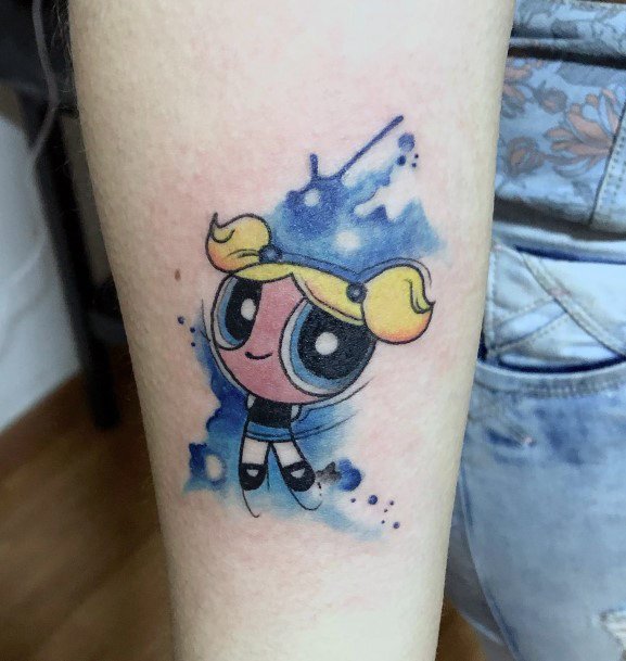 Awesome Powerpuff Girls Bubbles Tattoos For Women