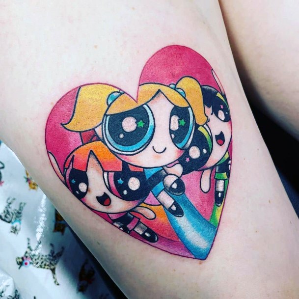 Awesome Powerpuff Girls Buttercup Tattoos For Women