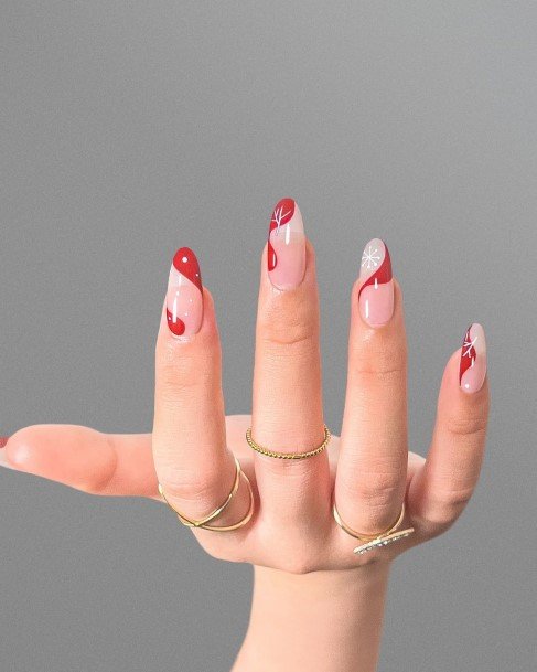 Awesome Red And Nude Fingernails For Women