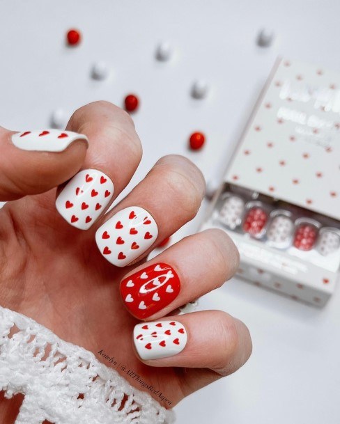 Awesome Red And White Nails For Women