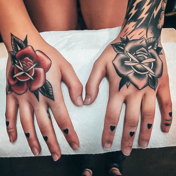 Awesome Rose Hand Tattoos For Women