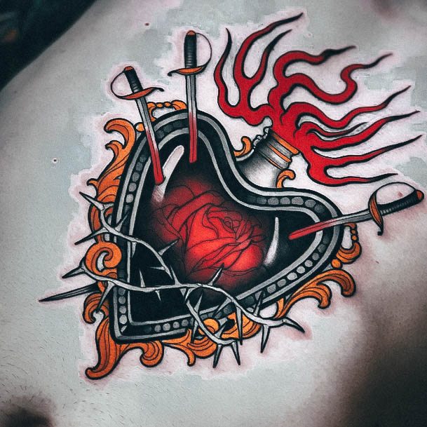 Awesome Sacred Heart Tattoos For Women