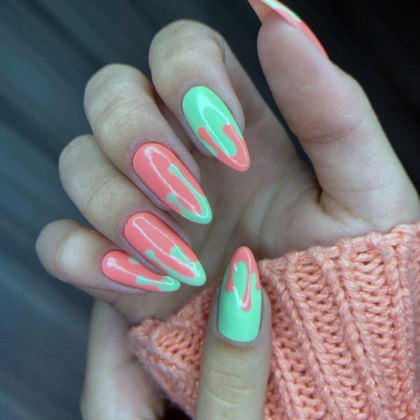 Awesome Salmon Fingernails For Women