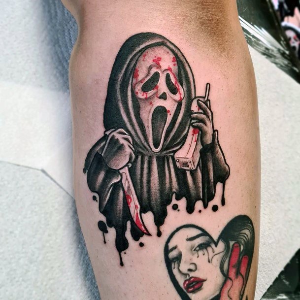 Top 100 Best Scream Tattoos For Women Scary Movie Design Ideas