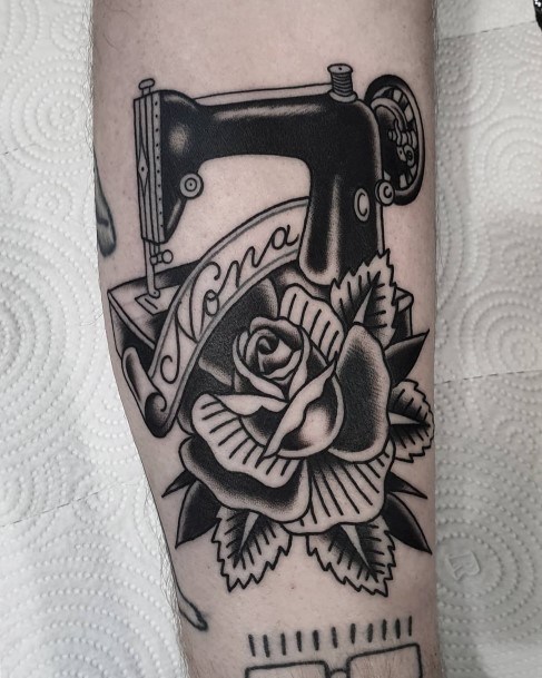 Awesome Sewing Machine Tattoos For Women