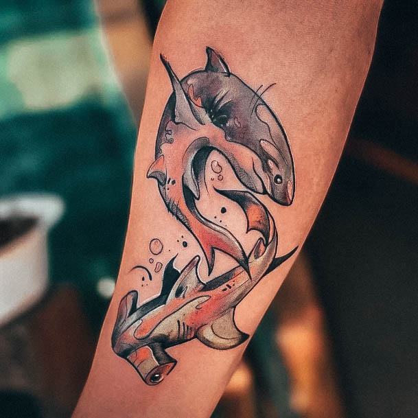 Linework Leopard Shark By lozzarachtattooer for emlikesturtles   Instagram