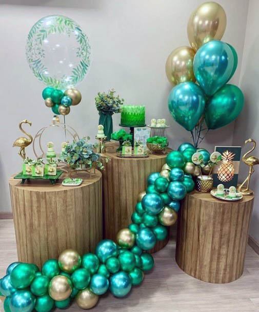 Awesome Shiny Polished Green Balloon Wedding Decor Inspiration