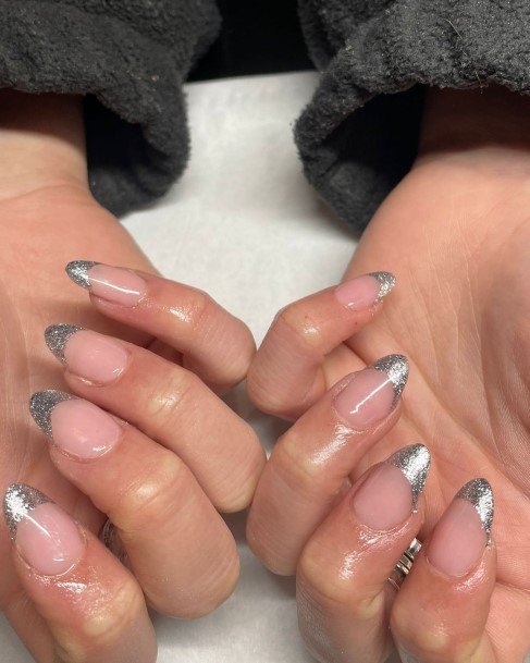 Awesome Silver French Tip Fingernails For Women