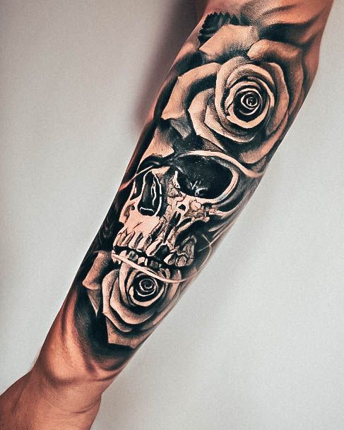 Awesome Skull And Rose Tattoos For Women