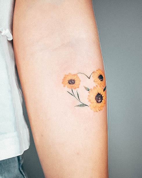 Awesome Small Sunflower Tattoos For Women