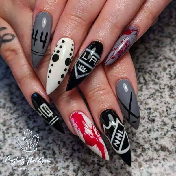 Awesome Sport Nails For Women Hockey Nhl Theme