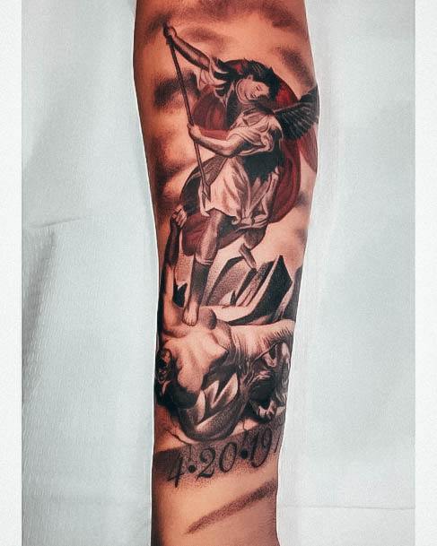 Kampo Tattoo  On his forearm archangel stmichael blackandgray  swashdrive swashdrivetattooofficial radiantcolorsink  Facebook