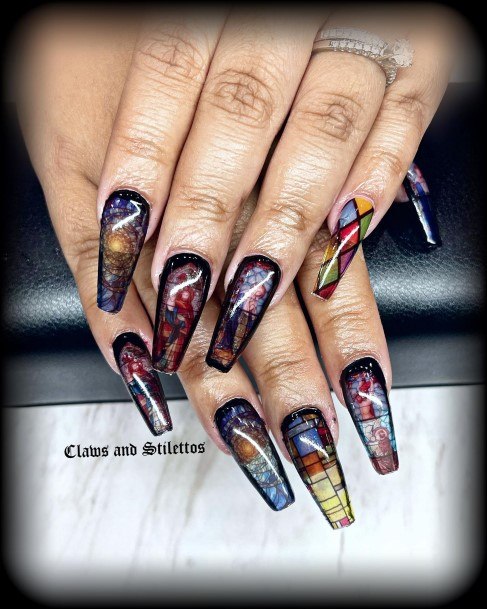 Awesome Stained Glass Nails For Women