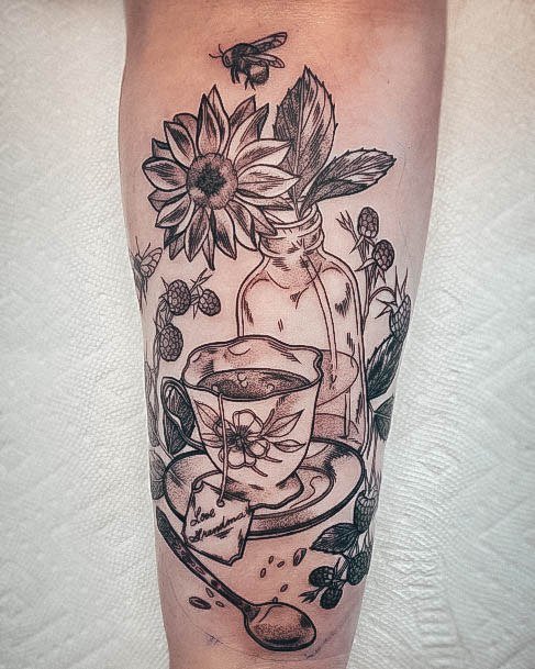 Awesome Tea Cup Tattoos For Women