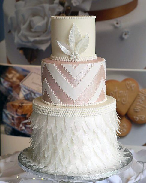 Awesome Textured 3 Tier Wedding Cake Women