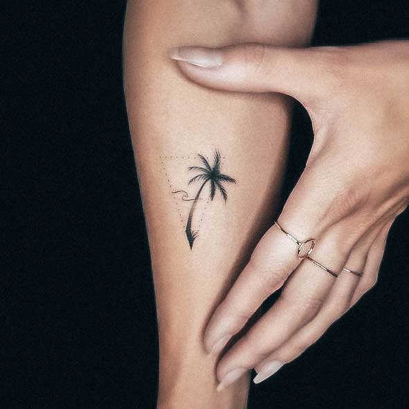 Awesome Tiny Tattoos For Women Palm Tree Arm