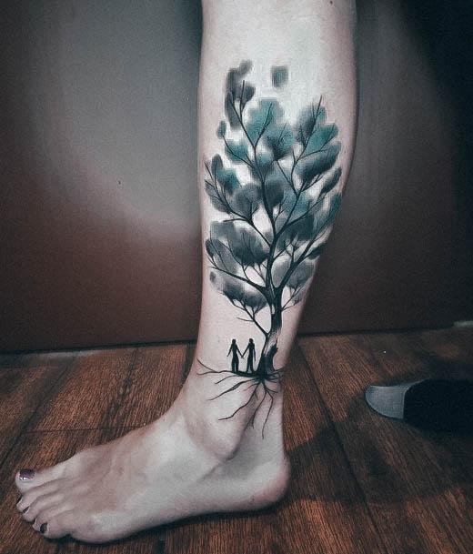 Awesome Tree Of Life Tattoos For Women Leg