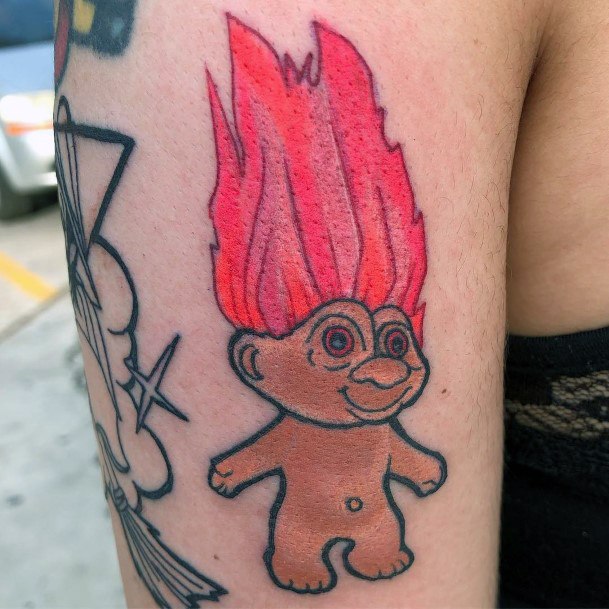 Awesome Troll Doll Tattoos For Women