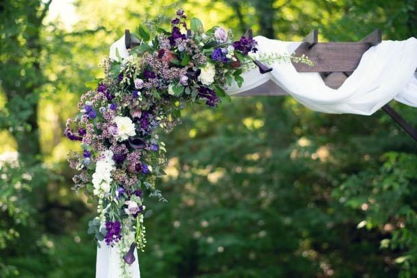 Awesome Wedding Arch Purple White Greenery Floral Inspiration Decor Ideas