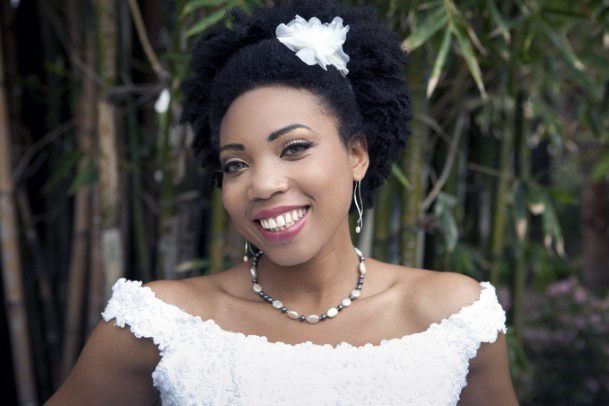 Awesome White Accessory Wedding Hairstyles For Black Women