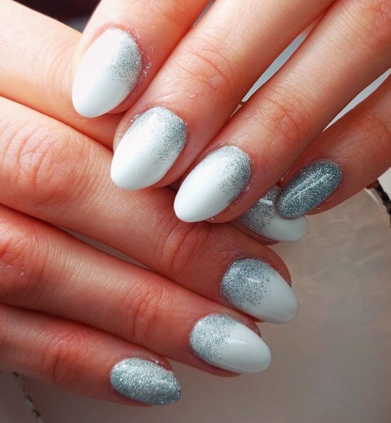 Awesome White And Silver Nails For Women