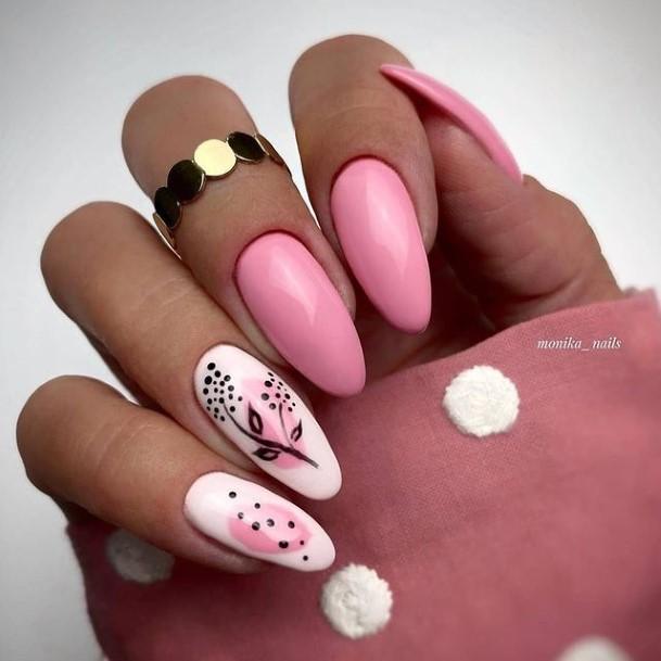 Awesome White With Flowers Nails For Women