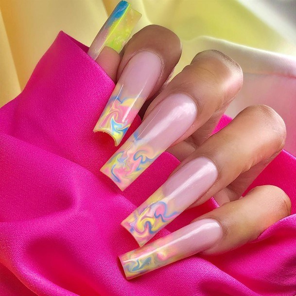 Awesome Yellow And Pink Nails For Women