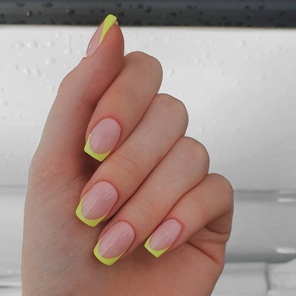 Awesome Yellow French Tip Fingernails For Women