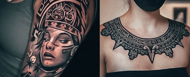 Top 100 Best Aztec Tattoo Designs For Women - Female Tribal Designs