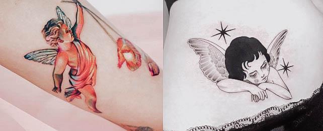 Top 100 Best Baby Angel Tattoos For Women - Angelic Design Ideas