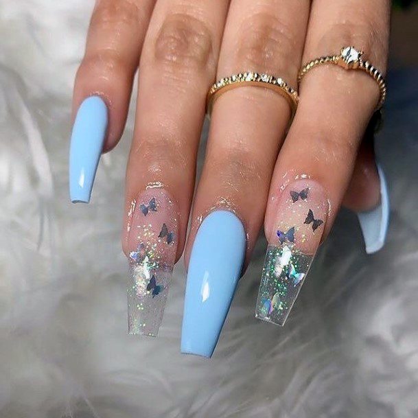 light blue nail set