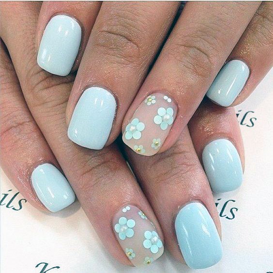 Baby Blue Cute Nail Designs For Women