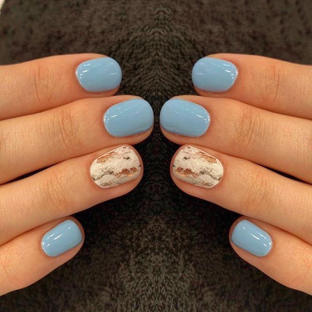 Baby Blue Nails Women