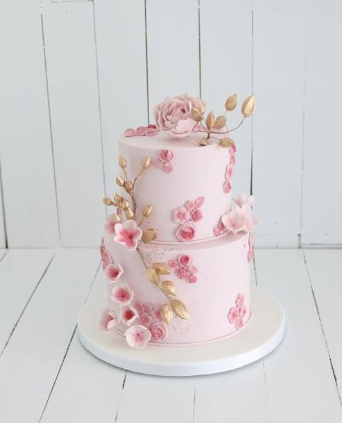 Baby Pink Beautiful Wedding Cake