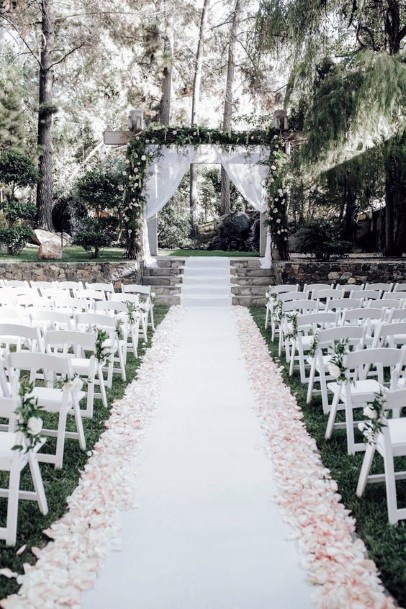 Backyard Wedding Ideas Outdoor Ceremony With Wooded Background