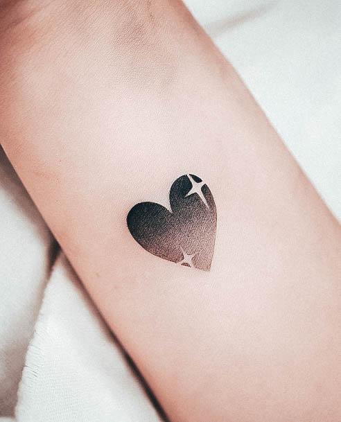 Badass Tattoos For Girls Heart Shaded