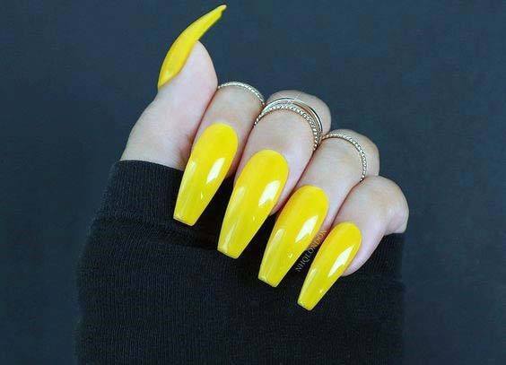 Ballerina Bright Yellow Nails For Women