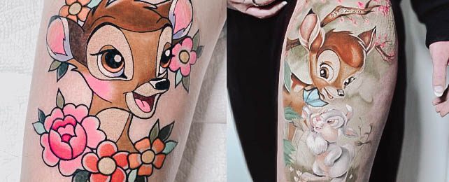 Top 100 Best Bambi Tattoos For Women – Disney Design Ideas