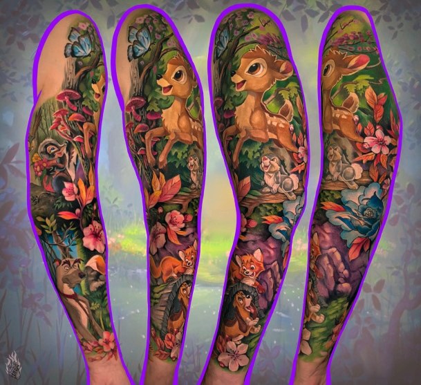 Bambi Womens Feminine Bambi Tattoos