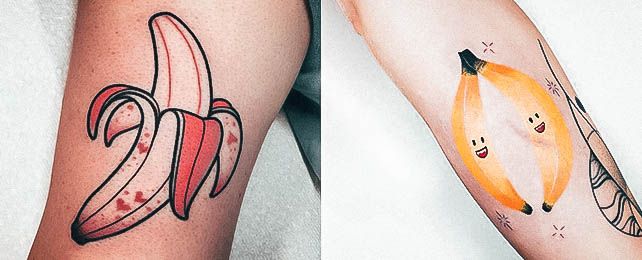 Top 100 Best Banana Tattoos For Women – Fruit Design Ideas