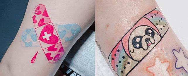 Top 100 Best Bandaid Tattoos For Women – Bandage Design Ideas