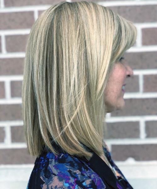 Bangs With Blunt Shoulder Cut Medium Length Hairstyles For Women Over 50