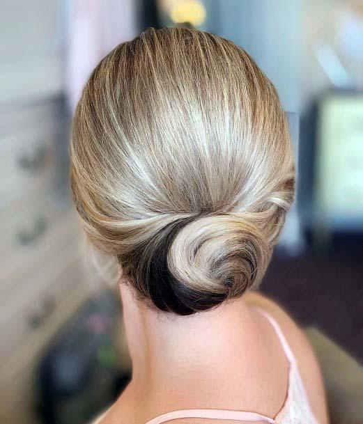 Basic Dirty Blonde Polished Twisted Updo Womens Hairstyle Idea