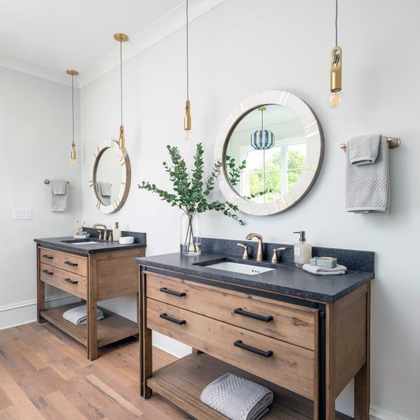 Bathroom Cabinet Ideas Free Standing Dual Rustic Wood Vanities