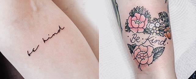 Top 100 Best Be Kind Tattoos For Women – Word Design Ideas