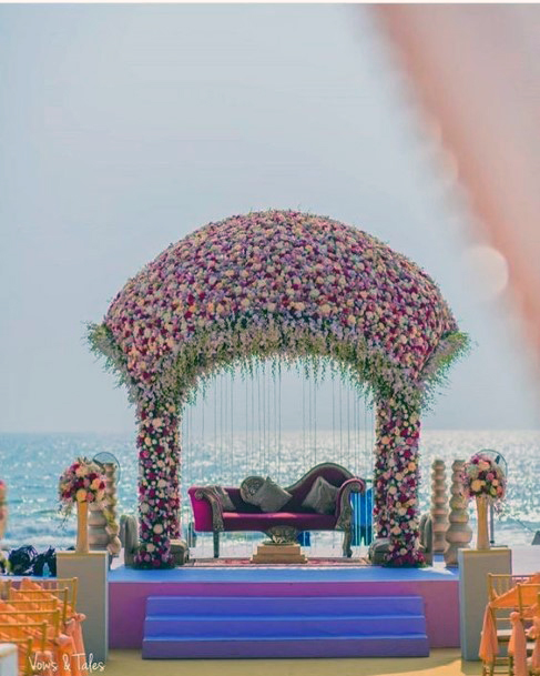 Beach Side Blossoms Wedding Stage Decorations