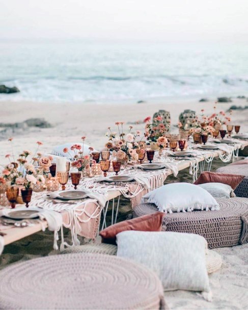 Beach Wedding Ideas Boho Chic Reception Lounge Seating